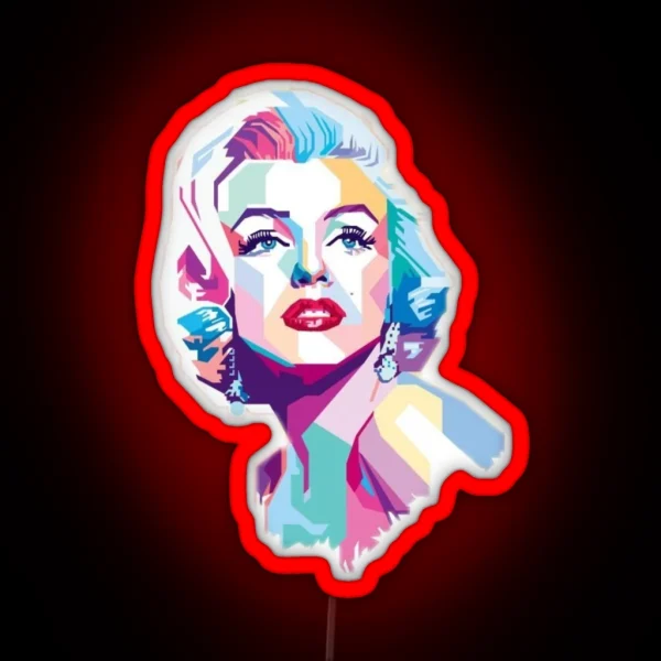Marilyn Monroe Mosaic Art RGB Neon Sign