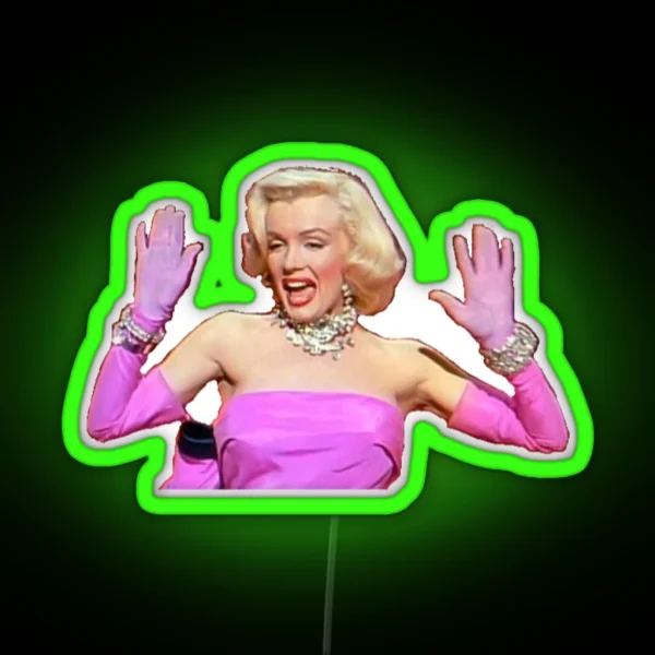 Marilyn Monroe Performing Diamonds Are A Girl S Best RGB Neon Sign