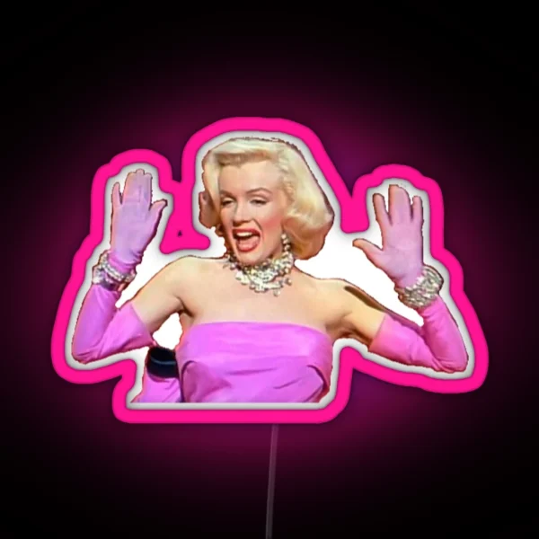 Marilyn Monroe Performing Diamonds Are A Girl S Best RGB Neon Sign