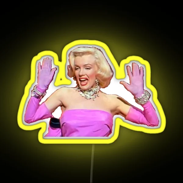 Marilyn Monroe Performing Diamonds Are A Girl S Best RGB Neon Sign