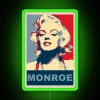 Marilyn Monroe Pop Art Campaign with RGB Neon Sign - Green