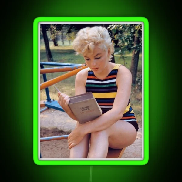 Marilyn Monroe Reading RGB Neon Sign