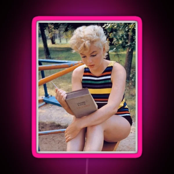 Marilyn Monroe Reading RGB Neon Sign