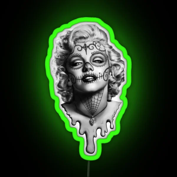 Marilyn Monroe Sugar Skull RGB Neon Sign