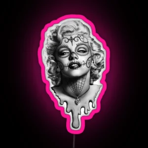 Marilyn Monroe Sugar Skull RGB Neon Sign