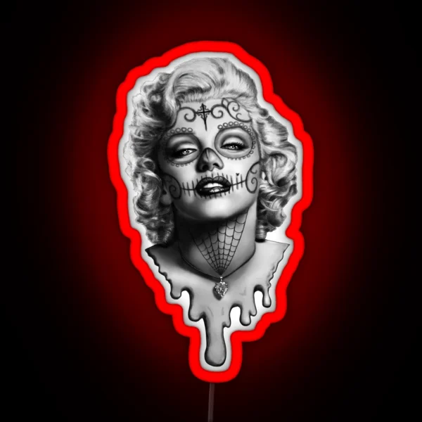 Marilyn Monroe Sugar Skull RGB Neon Sign