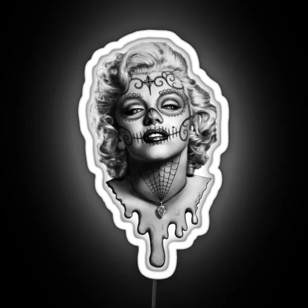 Marilyn Monroe Sugar Skull RGB Neon Sign