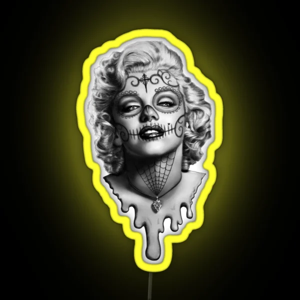 Marilyn Monroe Sugar Skull RGB Neon Sign