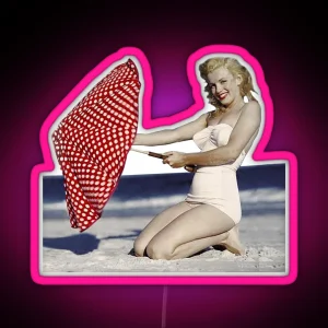 Marilyn On The Beach RGB Neon Sign