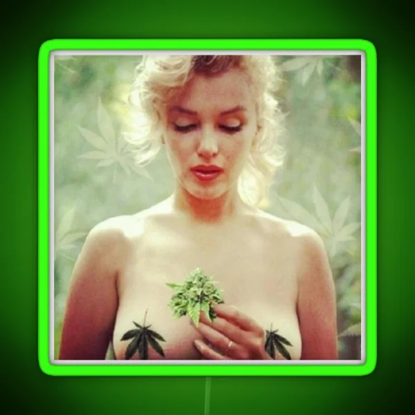 Marilynn Monroe Weed RGB Neon Sign