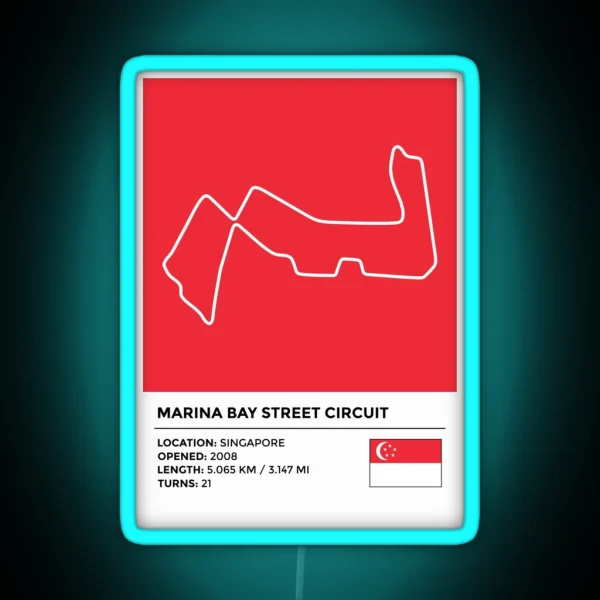 Marina Bay Street Circuit Info RGB Neon Sign