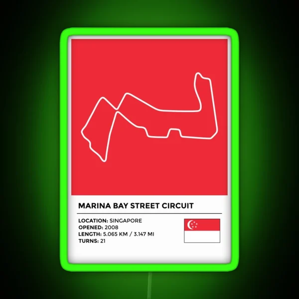 Marina Bay Street Circuit Info RGB Neon Sign