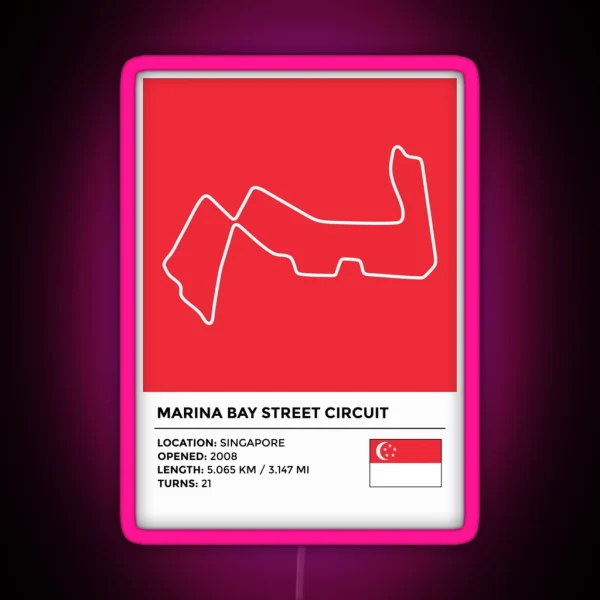 Marina Bay Street Circuit Info RGB Neon Sign