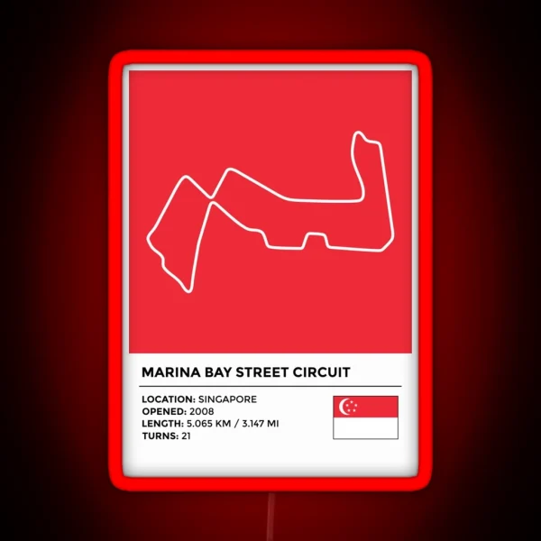 Marina Bay Street Circuit Info RGB Neon Sign