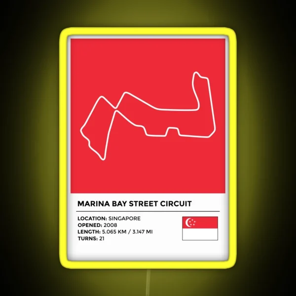 Marina Bay Street Circuit Info RGB Neon Sign