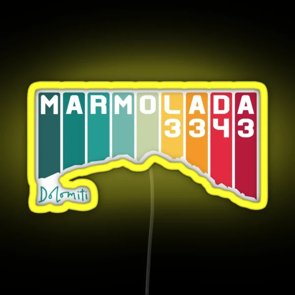 Marmolada Dolomiti Marmolata Dolomites South Tyrol RGB Neon Sign