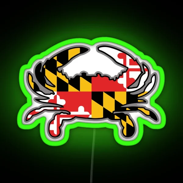 Maryland Flag Crab RGB Neon Sign
