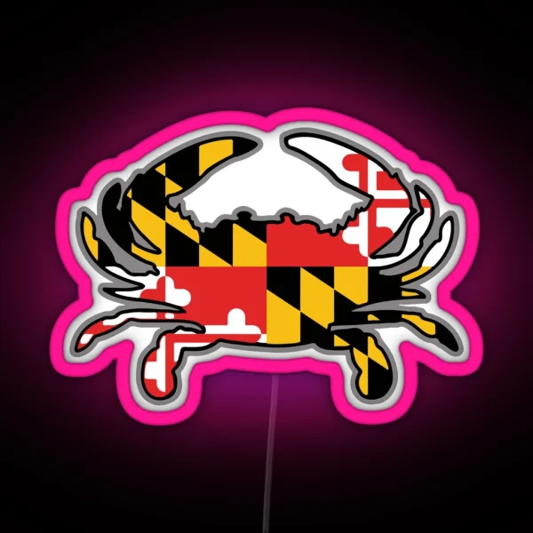 Maryland Flag Crab RGB Neon Sign