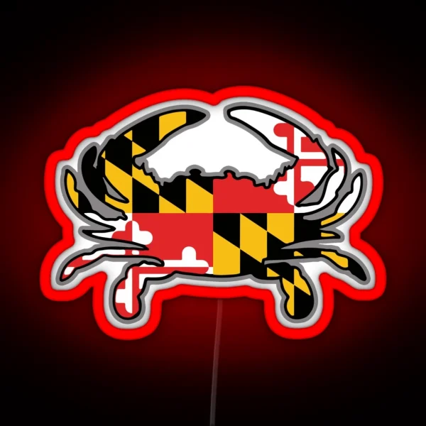 Maryland Flag Crab RGB Neon Sign