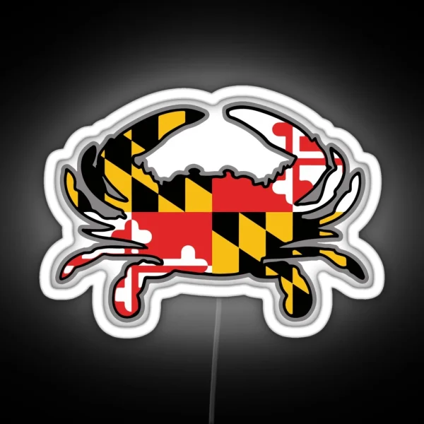 Maryland Flag Crab RGB Neon Sign