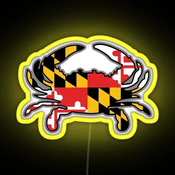 Maryland Flag Crab RGB Neon Sign