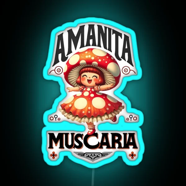 Mashroom Lady Amanita RGB Neon Sign
