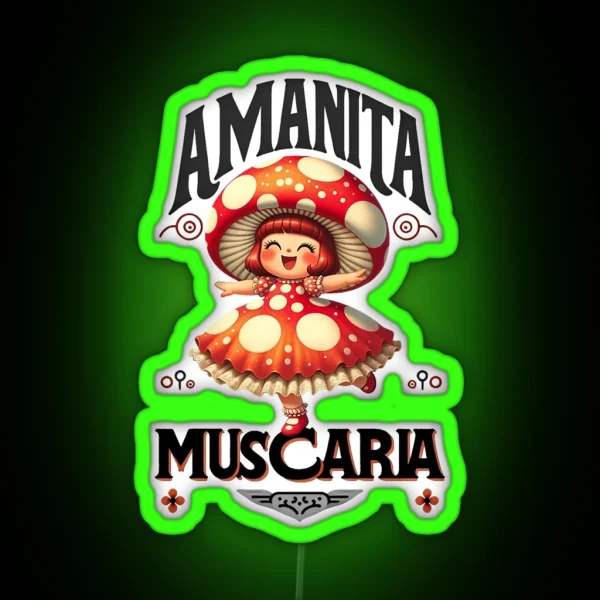 Mashroom Lady Amanita RGB Neon Sign