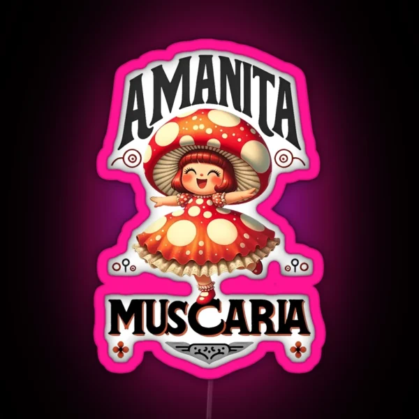 Mashroom Lady Amanita RGB Neon Sign