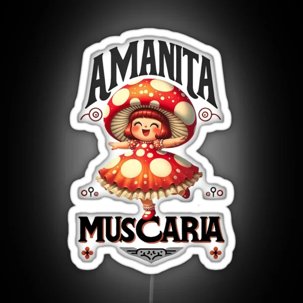 Mashroom Lady Amanita RGB Neon Sign