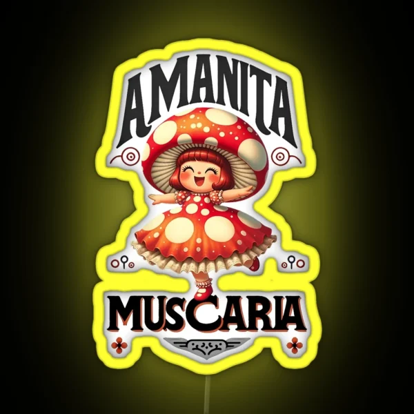 Mashroom Lady Amanita RGB Neon Sign