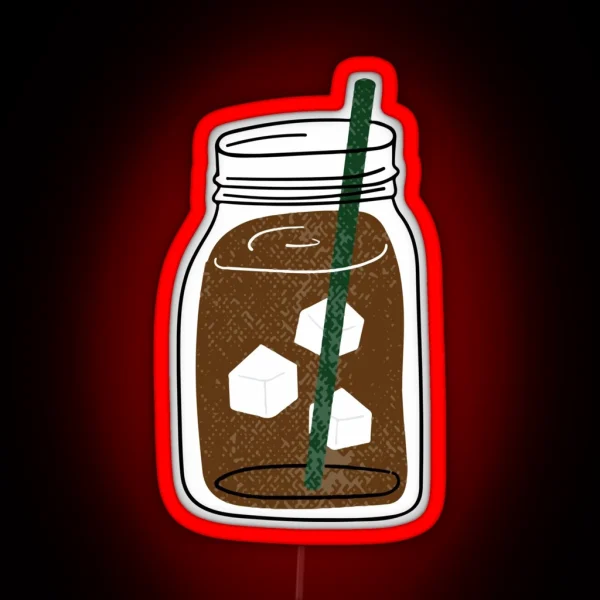 Mason Jar Cold Brew Coffee RGB Neon Sign