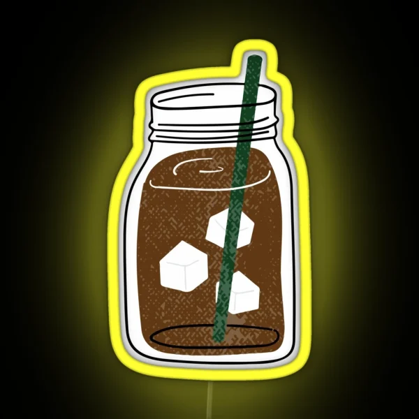Mason Jar Cold Brew Coffee RGB Neon Sign