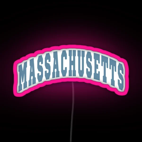 Massachusetts Varsity Lettering Design RGB Neon Sign