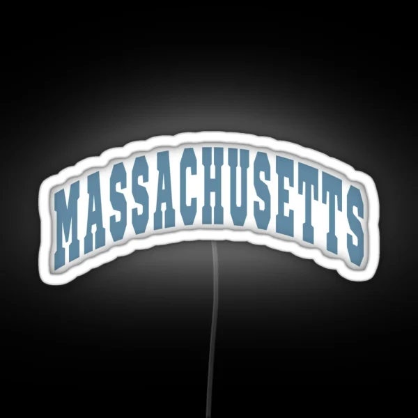 Massachusetts Varsity Lettering Design RGB Neon Sign