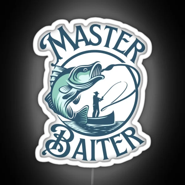 Master Baiter Funny Fishing Design RGB Neon Sign