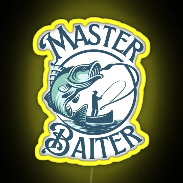 Master Baiter Funny Fishing Design RGB Neon Sign