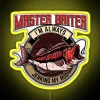 rgb neon sign master baiter im always jerking my rod yellow fishing tackle display
