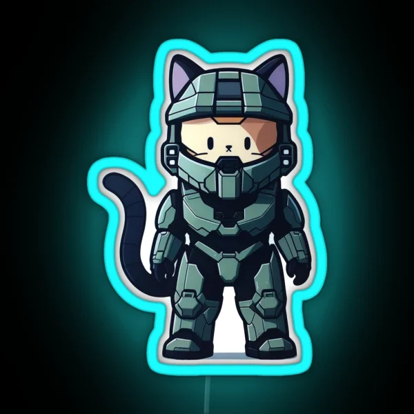 Master Chief Cat RGB Neon Sign