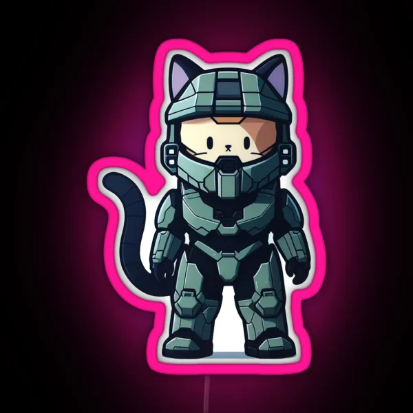 Master Chief Cat RGB Neon Sign