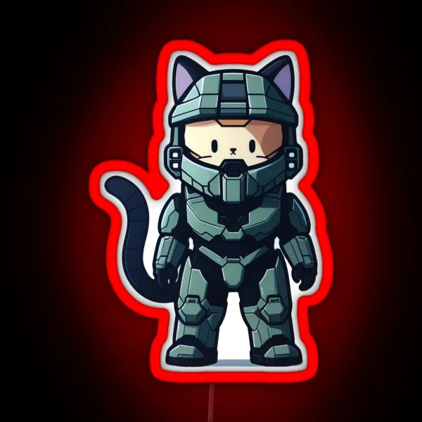 Master Chief Cat RGB Neon Sign