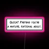 Mature rational adult RGB neon sign with vibrant pink lighting.