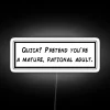 RGB Neon Sign Displaying Mature Rational Adult in White