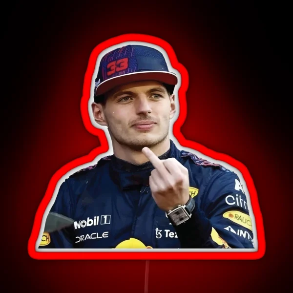 Max F1 Driver Middle Finger Meme Funny RGB Neon Sign