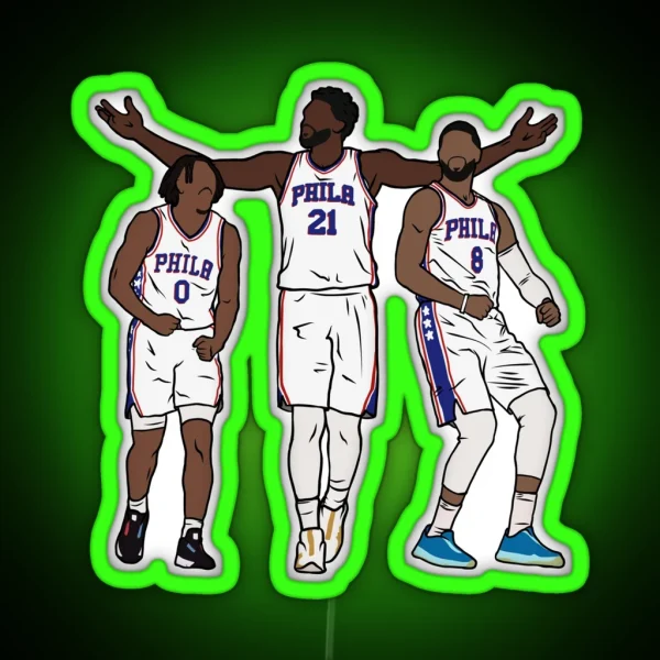 Maxey Embiid And PG RGB Neon Sign