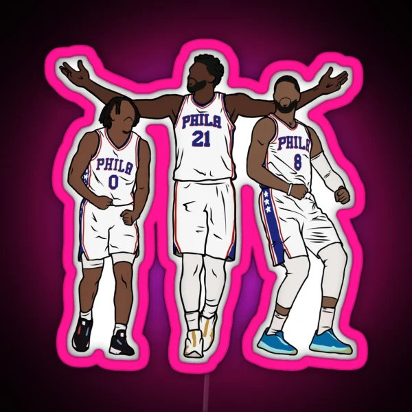 Maxey Embiid And PG RGB Neon Sign