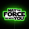 may the force be with you neon sign rgb green lightsaber glow star wars theme graphic.