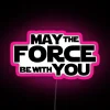 Star Wars May the Force be with you neon sign graphic in pink.