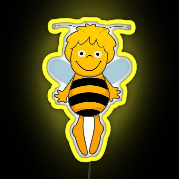 Maya Bee Happy RGB Neon Sign