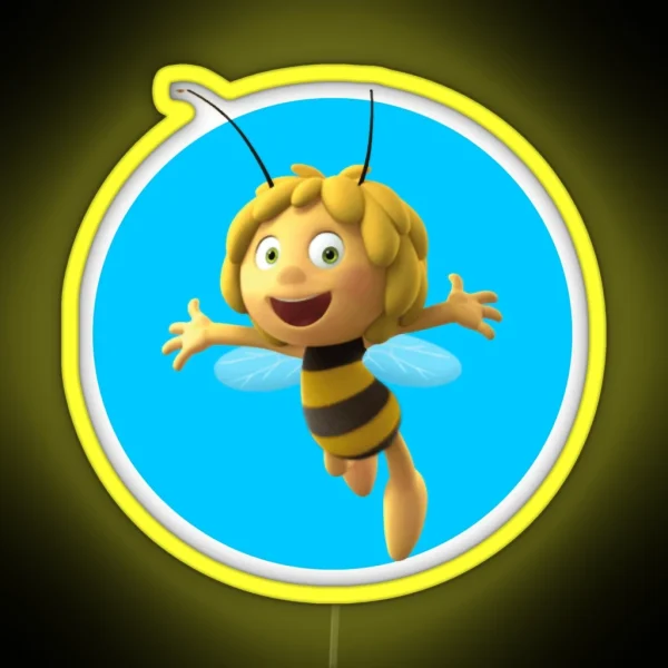 Maya The Bee And Her Best Friend Having Great RGB Neon Sign