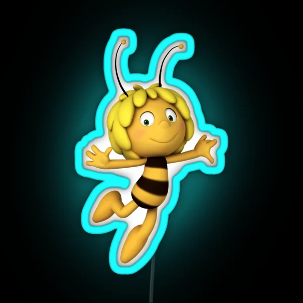 Maya The Bee And Her Best Friend Having Great Adventures Dj Electronic RGB Neon Sign